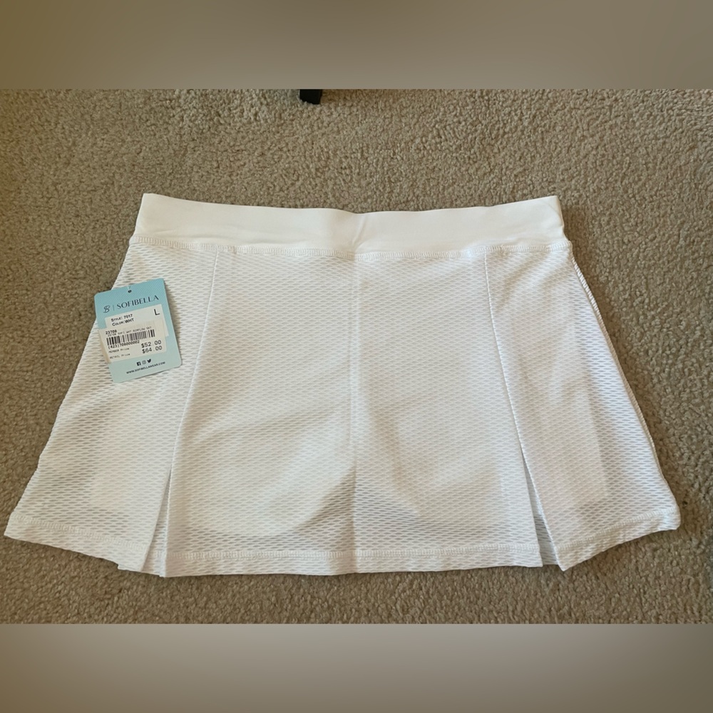 White Mesh Tennis Skirt